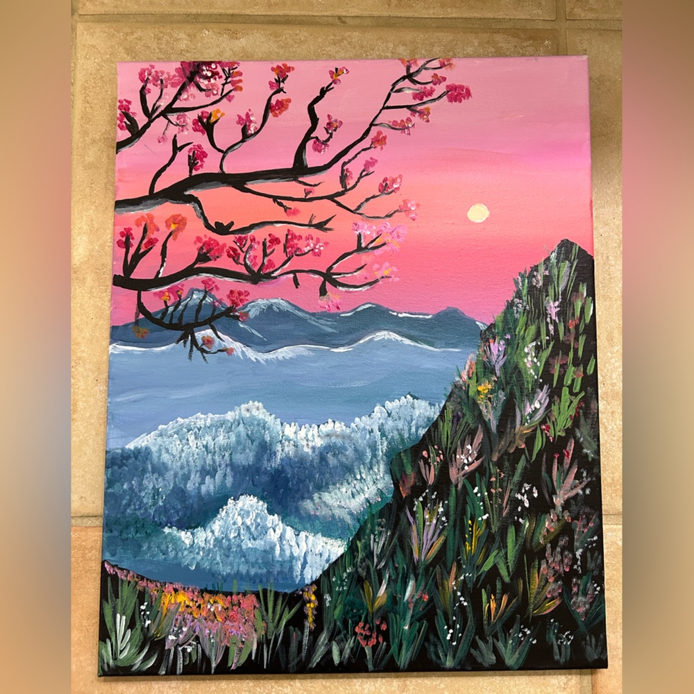Sunset Mountain Painting